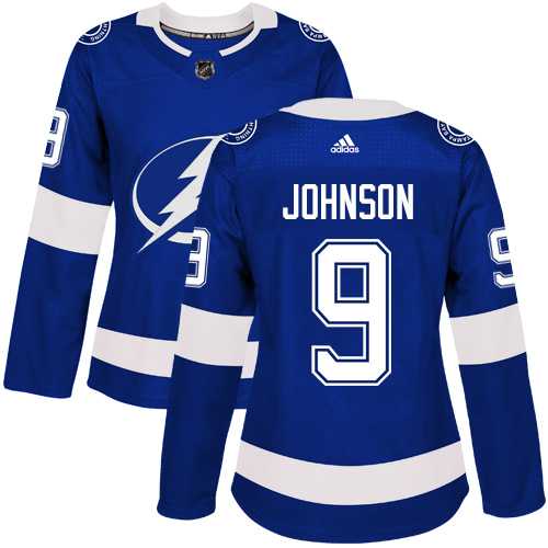 Women's Adidas Tampa Bay Lightning #9 Tyler Johnson Blue Home Authentic Stitched NHL Jersey