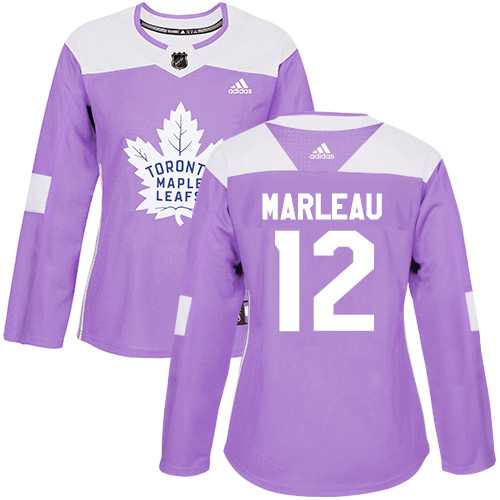 Women's Adidas Toronto Maple Leafs #12 Patrick Marleau Purple Authentic Fights Cancer Stitched NHL Jersey