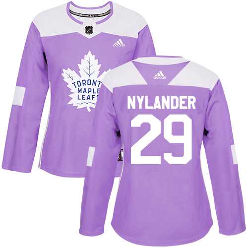 Women's Adidas Toronto Maple Leafs #29 William Nylander Purple Authentic Fights Cancer Stitched NHL Jersey