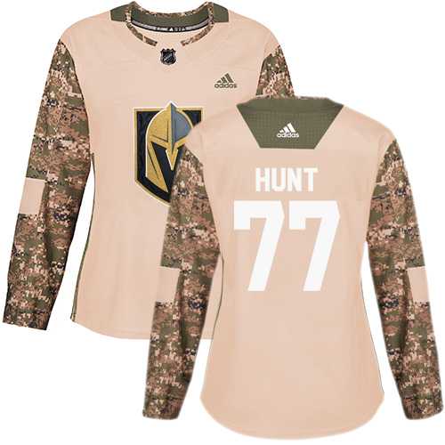 Women's Adidas Vegas Golden Knights #77 Brad Hunt Camo Authentic 2017 Veterans Day Stitched NHL Jersey