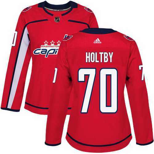 Women's Adidas Washington Capitals #70 Braden Holtby Red Home Authentic Stitched NHL Jersey