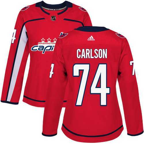 Women's Adidas Washington Capitals #74 John Carlson Red Home Authentic Stitched NHL Jersey
