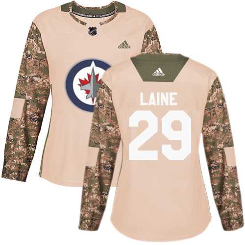 Women's Adidas Winnipeg Jets #29 Patrik Laine Camo Authentic 2017 Veterans Day Stitched NHL Jersey