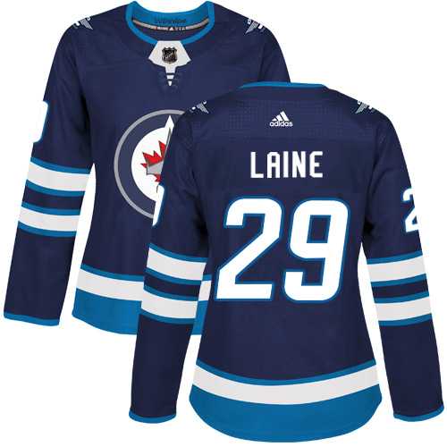 Women's Adidas Winnipeg Jets #29 Patrik Laine Navy Blue Home Authentic Stitched NHL Jersey