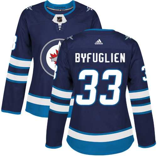 Women's Adidas Winnipeg Jets #33 Dustin Byfuglien Navy Blue Home Authentic Stitched NHL Jersey