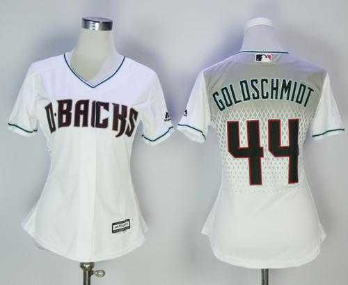Women's Arizona Diamondbacks #44 Paul Goldschmidt White Home Stitched MLB Jersey