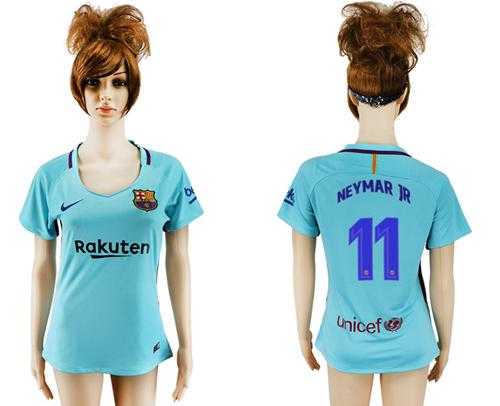 Women's Barcelona #11 Neymar Jr Away Soccer Club Jersey