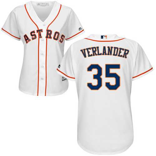 Women's Houston Astros #35 Justin Verlander White Home Stitched MLB Jersey
