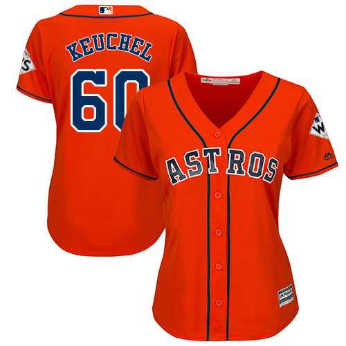 Women's Houston Astros #60 Dallas Keuchel Orange Alternate 2017 World Series Bound Stitched MLB Jersey