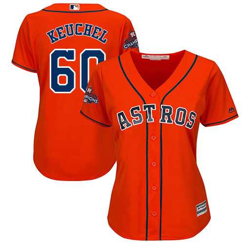 Women's Houston Astros #60 Dallas Keuchel Orange Alternate 2017 World Series Champions Stitched MLB Jersey