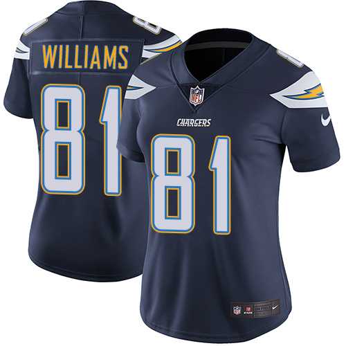 Women's Los Angeles Chargers #81 Mike Williams Navy Blue Team Color Stitched NFL Vapor Untouchable Limited Jersey