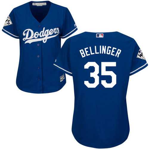 Women's Los Angeles Dodgers #35 Cody Bellinger Blue Alternate 2017 World Series Bound Stitched MLB Jersey