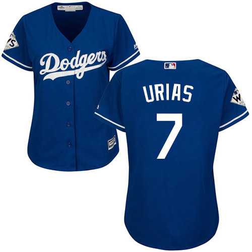 Women's Los Angeles Dodgers #7 Julio Urias Blue Alternate 2017 World Series Bound Stitched MLB Jersey