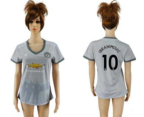 Women's Manchester United #10 Ibrahimovic Sec Away Soccer Club Jersey