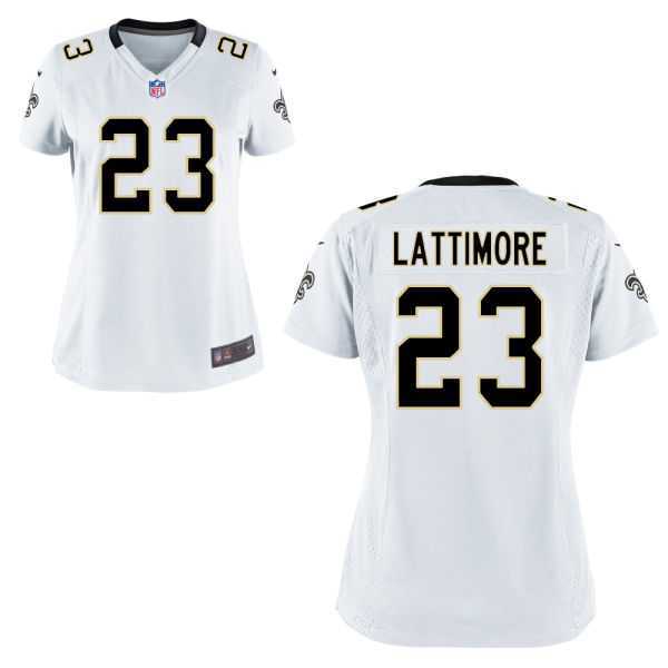 Women's New Orleans Saints #23 Marshon Lattimore Nike White Game Jersey