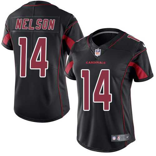 Women's Nike Arizona Cardinals #14 J.J. Nelson Black Stitched NFL Limited Rush Jersey