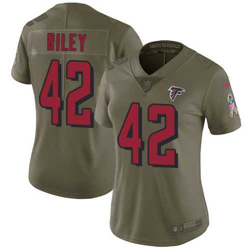 Women's Nike Atlanta Falcons #42 Duke Riley Olive Stitched NFL Limited 2017 Salute to Service Jersey