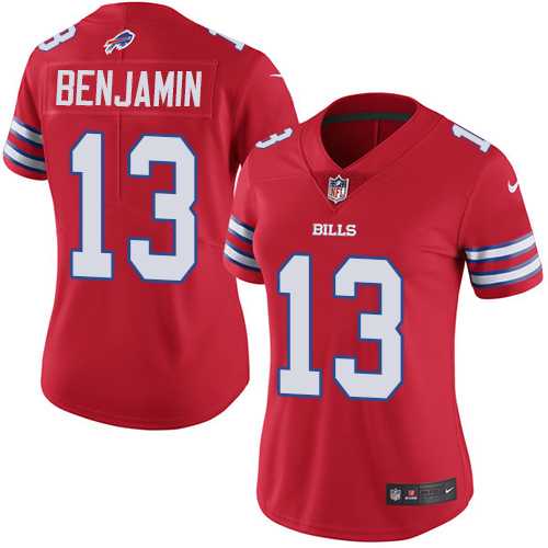 Women's Nike Buffalo Bills #13 Kelvin Benjamin Red Stitched NFL Limited Rush Jersey