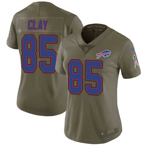 Women's Nike Buffalo Bills #85 Charles Clay Olive Stitched NFL Limited 2017 Salute to Service Jersey