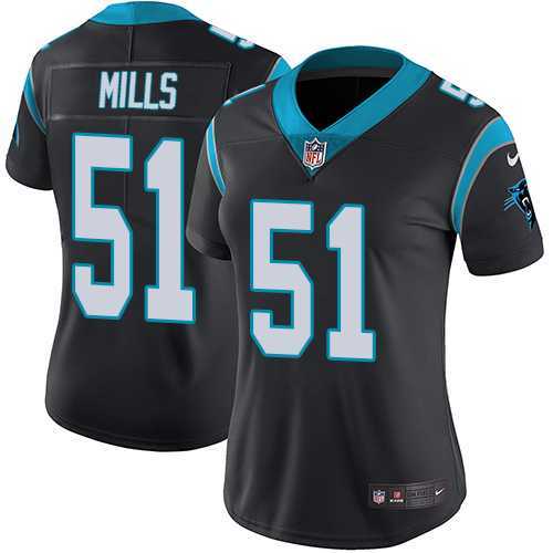 Women's Nike Carolina Panthers #51 Sam Mills Black Team Color Stitched NFL Vapor Untouchable Limited Jersey