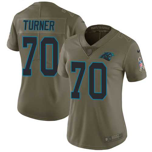 Women's Nike Carolina Panthers #70 Trai Turner Olive Stitched NFL Limited 2017 Salute to Service Jersey
