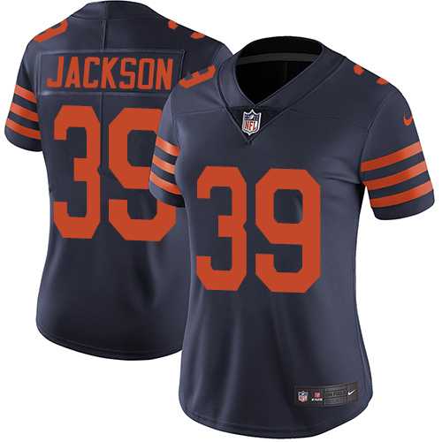 Women's Nike Chicago Bears #39 Eddie Jackson Navy Blue Alternate Stitched NFL Vapor Untouchable Limited Jersey