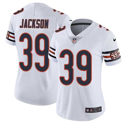 Women's Nike Chicago Bears #39 Eddie Jackson White Stitched NFL Vapor Untouchable Limited Jersey