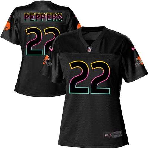 Women's Nike Cleveland Browns #22 Jabrill Peppers Black NFL Fashion Game Jersey