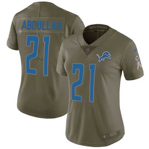 Women's Nike Detroit Lions #21 Ameer Abdullah Olive Stitched NFL Limited 2017 Salute to Service Jersey