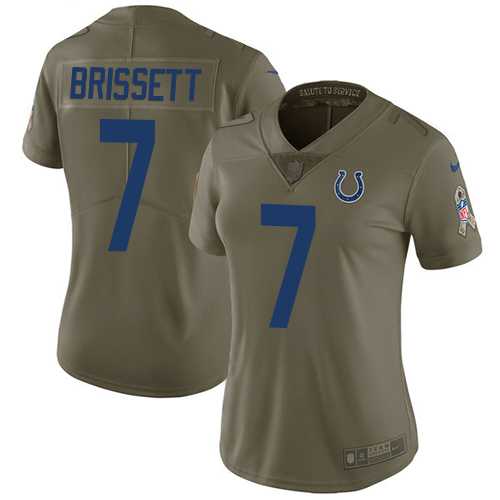 Women's Nike Indianapolis Colts #7 Jacoby Brissett Olive Stitched NFL Limited 2017 Salute to Service Jersey