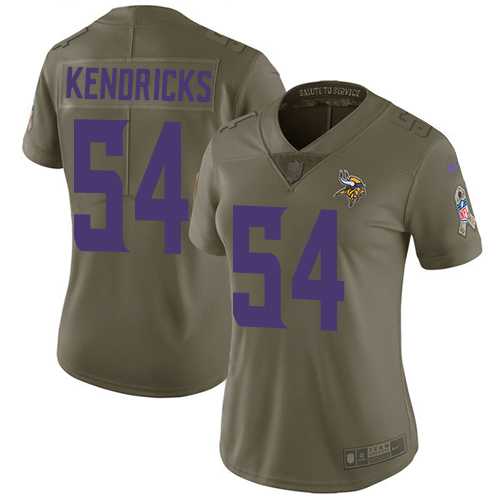 Women's Nike Minnesota Vikings #54 Eric Kendricks Olive Stitched NFL Limited 2017 Salute to Service Jersey