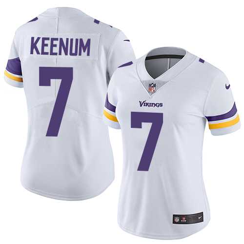 Women's Nike Minnesota Vikings #7 Case Keenum White Stitched NFL Vapor Untouchable Limited Jersey