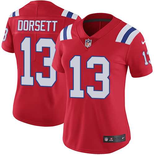 Women's Nike New England Patriots #13 Phillip Dorsett Red Alternate Stitched NFL Vapor Untouchable Limited Jersey