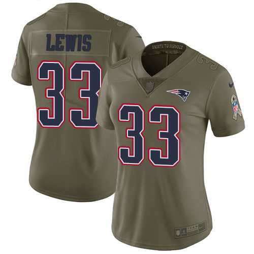 Women's Nike New England Patriots #33 Dion Lewis Olive Stitched NFL Limited 2017 Salute to Service Jersey