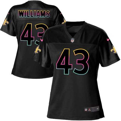 Women's Nike New Orleans Saints #43 Marcus Williams Black NFL Fashion Game Jersey