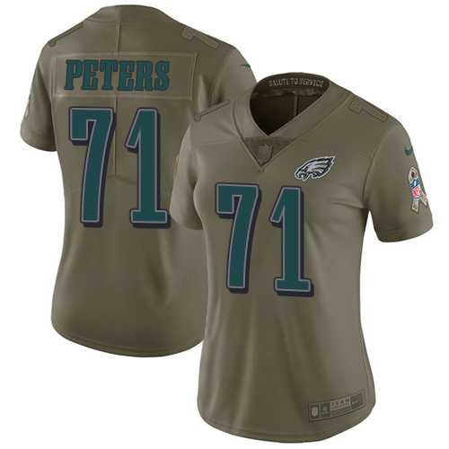 Women's Nike Philadelphia Eagles #71 Jason Peters Olive Stitched NFL Limited 2017 Salute to Service Jersey