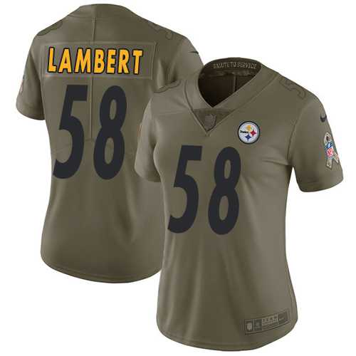 Women's Nike Pittsburgh Steelers #58 Jack Lambert Olive Stitched NFL Limited 2017 Salute to Service Jersey