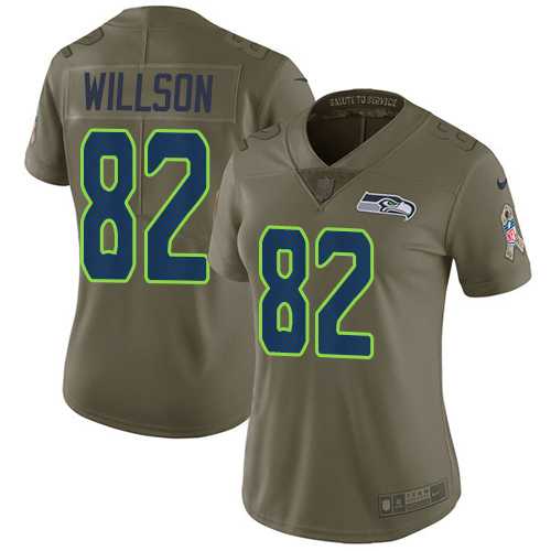 Women's Nike Seattle Seahawks #82 Luke Willson Olive Stitched NFL Limited 2017 Salute to Service Jersey