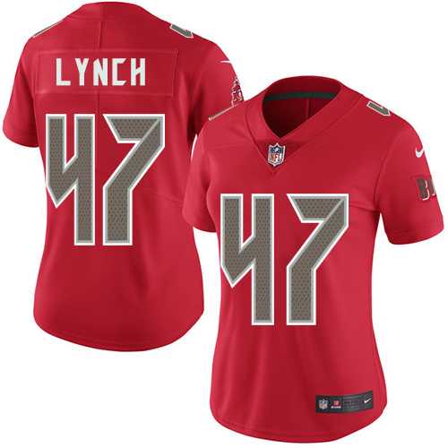 Women's Nike Tampa Bay Buccaneers #47 John Lynch Red Stitched NFL Limited Rush Jersey