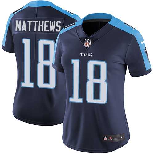 Women's Nike Tennessee Titans #18 Rishard Matthews Navy Blue Alternate Stitched NFL Vapor Untouchable Limited Jersey