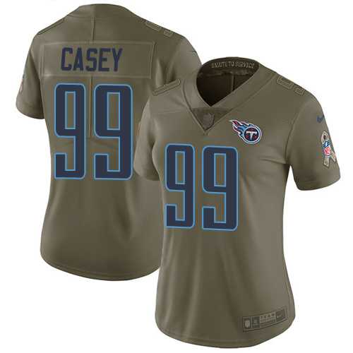 Women's Nike Tennessee Titans #99 Jurrell Casey Olive Stitched NFL Limited 2017 Salute to Service Jersey