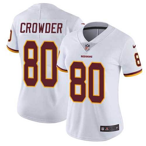Women's Nike Washington Redskins #80 Jamison Crowder White Stitched NFL Vapor Untouchable Limited Jersey