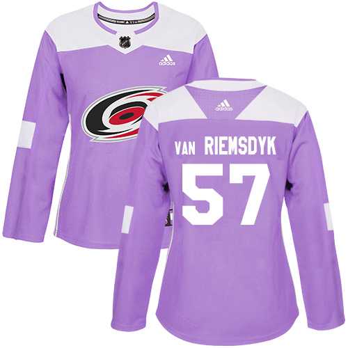 Womwen's Adidas Carolina Hurricanes #57 Trevor Van Riemsdyk Purple Authentic Fights Cancer Stitched NHL Jersey