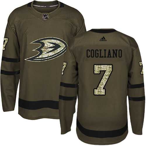 Youth Adidas Anaheim Ducks #7 Andrew Cogliano Green Salute to Service Stitched NHL