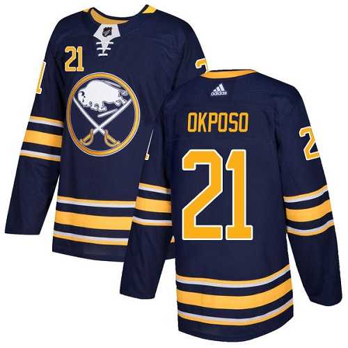 Youth Adidas Buffalo Sabres #21 Kyle Okposo Navy Blue Home Authentic Stitched NHL Jersey