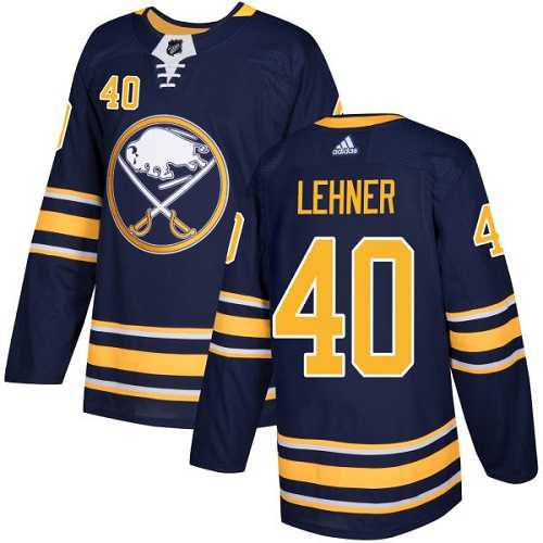 Youth Adidas Buffalo Sabres #40 Robin Lehner Navy Blue Home Authentic Stitched NHL
