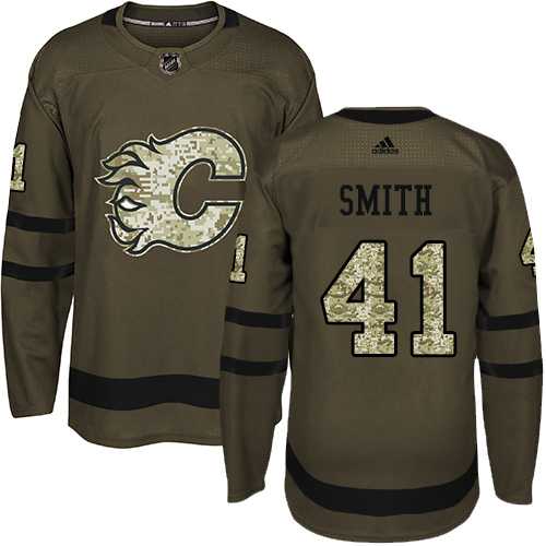 Youth Adidas Calgary Flames #41 Mike Smith Green Salute to Service Stitched NHL Jersey