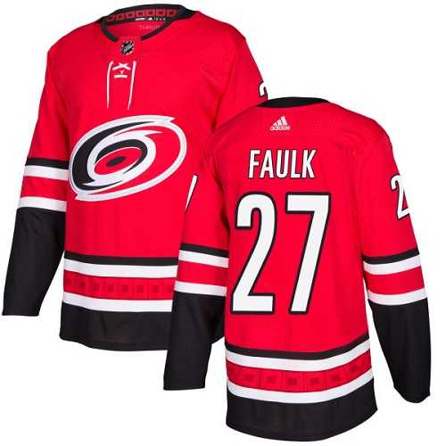 Youth Adidas Carolina Hurricanes #27 Justin Faulk Red Home Authentic Stitched NHL Jersey