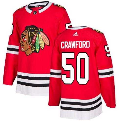 Youth Adidas Chicago Blackhawks #50 Corey Crawford Red Home Authentic Stitched NHL