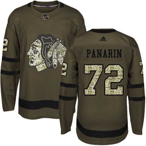 Youth Adidas Chicago Blackhawks #72 Artemi Panarin Green Salute to Service Stitched NHL Jersey